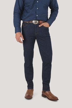 Burke Mens Tapered Leg Jeans - Dark Blue