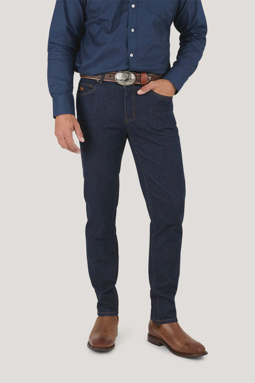 Burke Mens Tapered Leg Jeans - Dark Blue
