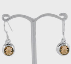Silver & Smokey Quartz Earrings