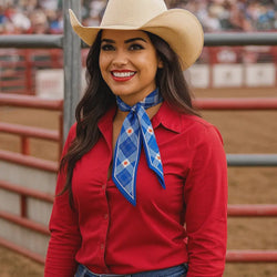 Blue Western Skinny Mini Wild Rag Scarf / Cowgirl Necktie #TW126