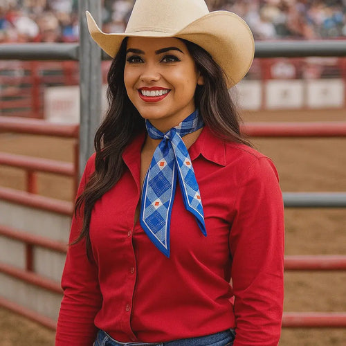 Blue Western Skinny Mini Wild Rag Scarf / Cowgirl Necktie #TW126