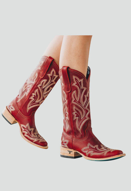 Lane Saratoga Square Boot — Smoldering Ruby