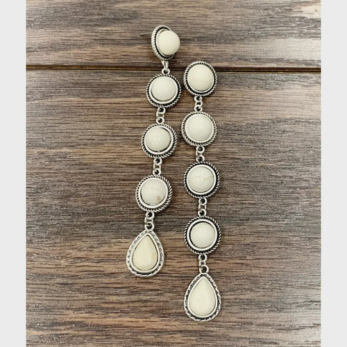 722422, White Turquoise Post Earrings