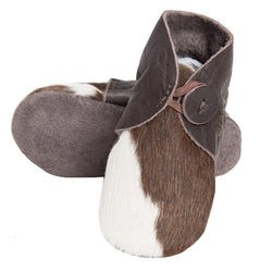 Hairon Baby Booties Cowhide Footwear - Brown
