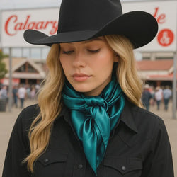 35X35" Solid Teal Wild Rag/ Scarf WRS5