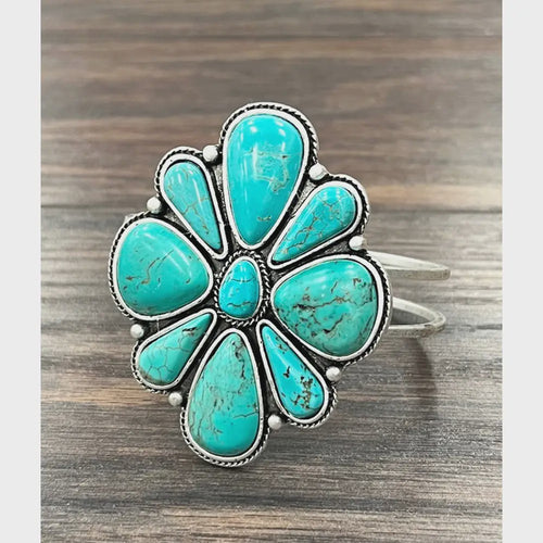 710711, Turquoise, Brass Cuff Bracelet