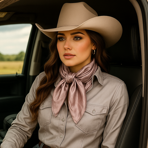 35X35" Blush Jacquard Wild Rag / Scarf WR4006X