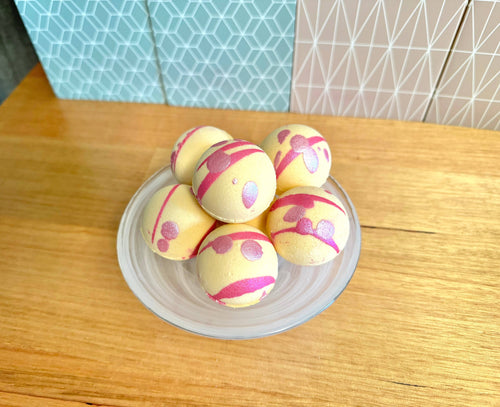 Handmade Mini Goat Milk Bath Bombs: Peach (Orange)