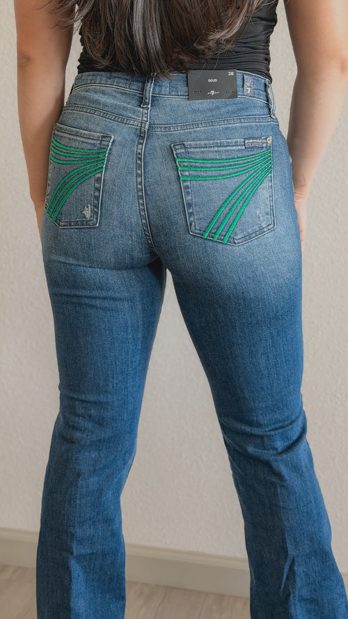 7 For All Mankind – Dojo 34″ Evergreen Flare Jean