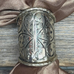 Silver Engraved Floral Wild Rag Slide #PS102