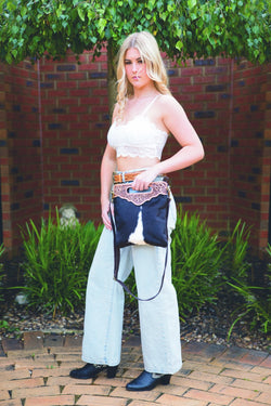 Tooling Leather Sling Cowhide Bag – Cali - No Fringe