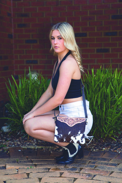 Tooling Leather Cowhide Clutch Bag –  Costa Rica