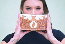 Tooling Leather Slim Cowhide Wallet – Sandy