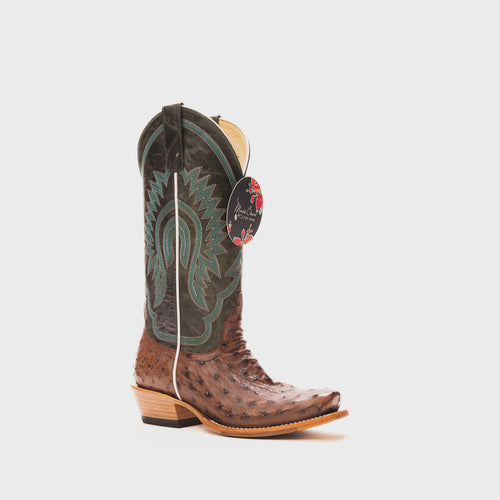 “The Sawyer” Macie Bean Kango Tobacco Full Quill Ostrich Boot