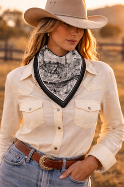 Midnight Paris Silk Neck Scarf