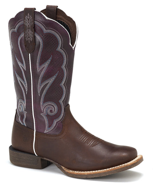 Durango Lady Rebel Pro Ventilated Oiled Brown & Plum Western Boot