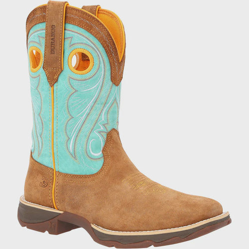Durango Lady Rebel Dusty Brown & Sky Blue Western Boot