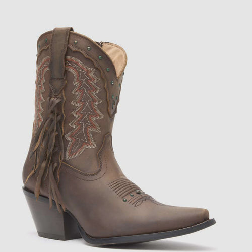 Durango Crush Women’s Roasted Pecan Fringe Western Bootie