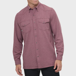 GameGuard Maroon Pearl Snap Long Sleeve Shirt