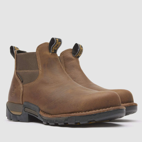 Georgia Boot Eagle One Steel Toe Waterproof Chelsea Work Boot – Brown