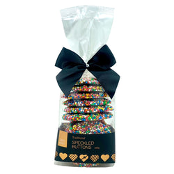 MILK CHOCOLATE FRECKLED BUTTON BAG 225G