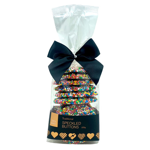 MILK CHOCOLATE FRECKLED BUTTON BAG 225G