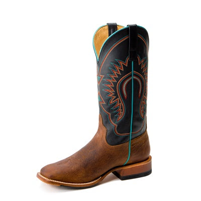 Horse Power Distressed Bison Black Western Boot