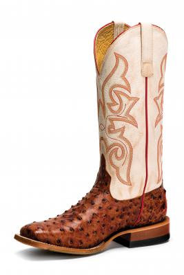 Horse Power Cognac Impostrich & Bleached Bone Western Boot