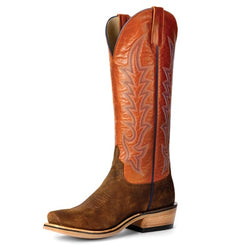 Horse Power Snuff Waxy Commander 16" Tangerine Western Boot