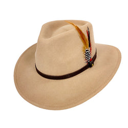 Lux Wool Felt Outback Hat - Caramel