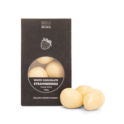 WHITE CHOCOLATE FREEZE DRIED STRAWBERRIES 100G