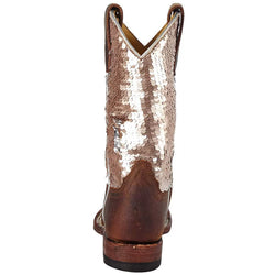 Macie Bean Kids’ Distressed Bison & Sparkle Magic Boot