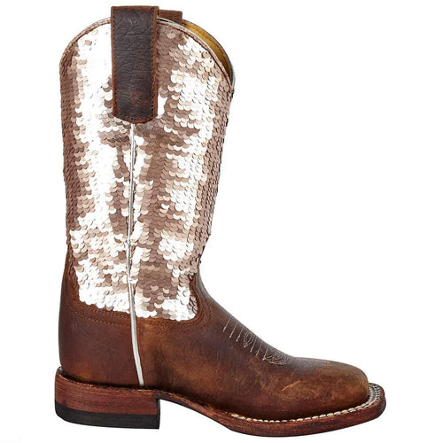 Macie Bean Kids’ Distressed Bison & Sparkle Magic Boot