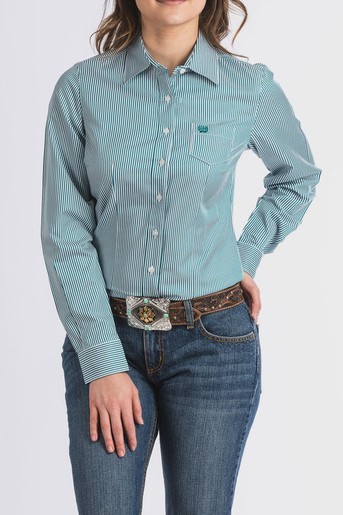 Cinch Womens Stripe L/S Button