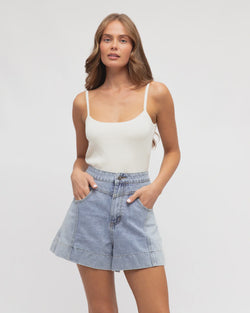 Everyday Two Tone Denim Shorts