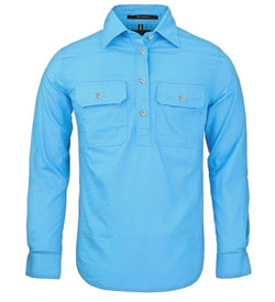 Women's Pilbara Closed Front Long Sleeve Shirt Cornflower