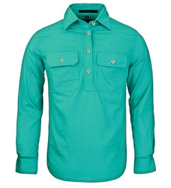 Women's Pilbara Closed Front Long Sleeve Shirt Jade