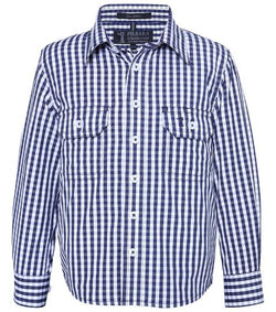 Pilbara Children's Long Sleeve Shirt Navy-White Check