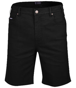 Pilbara Men's Cotton Stretch Jean Shorts Black