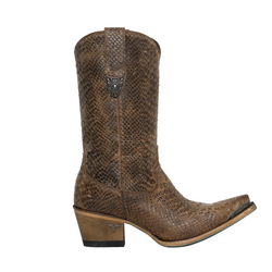 Lane Bad Habits Caiman Belly Boot — Brownbelly