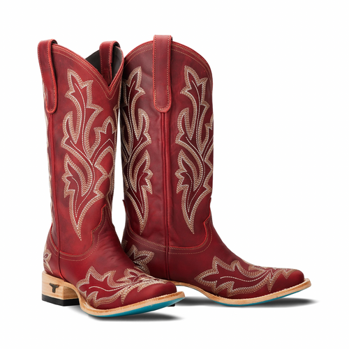 Lane Saratoga Square Boot — Smoldering Ruby