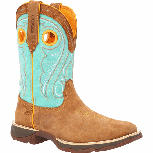 Durango Lady Rebel Dusty Brown & Sky Blue Western Boot
