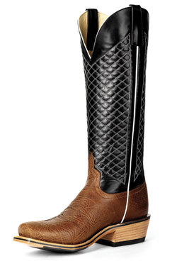 Horse Power Coach Shrunken Shoulder 16" Black Western Boot