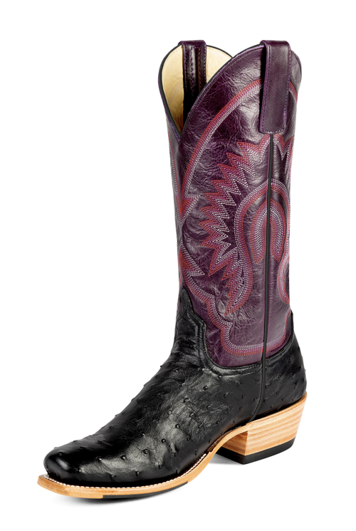 “Southern Nights” Macie Bean Black Full Quill Ostrich Boot
