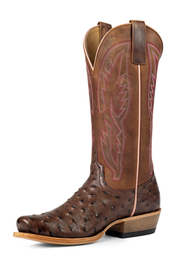 “In My Quills” Macie Bean Antique Brown Ranch Ostrich Print Boot