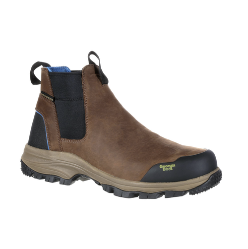 Georgia Boot Blue Collar Chelsea Waterproof Work Romeo Boot – Dark Brown