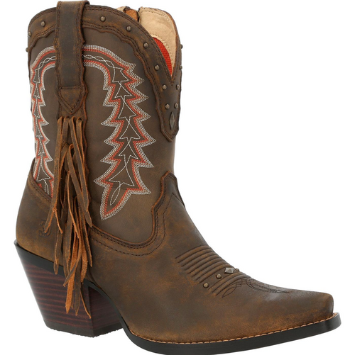Durango Crush Women’s Roasted Pecan Fringe Western Bootie