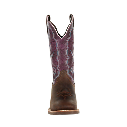 Durango Lady Rebel Pro Ventilated Oiled Brown & Plum Western Boot