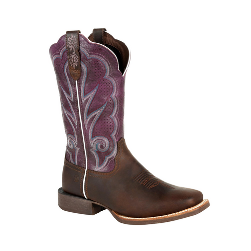 Durango Lady Rebel Pro Ventilated Oiled Brown & Plum Western Boot