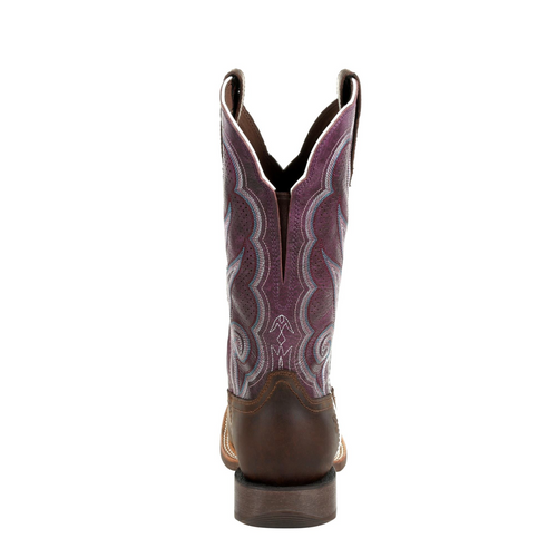 Durango Lady Rebel Pro Ventilated Oiled Brown & Plum Western Boot